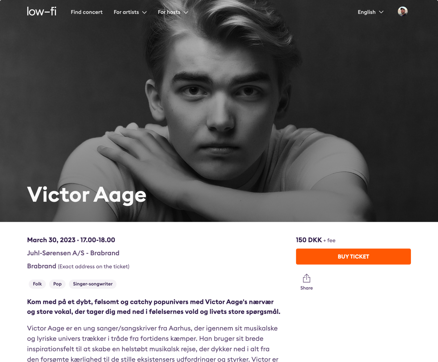 Concert page